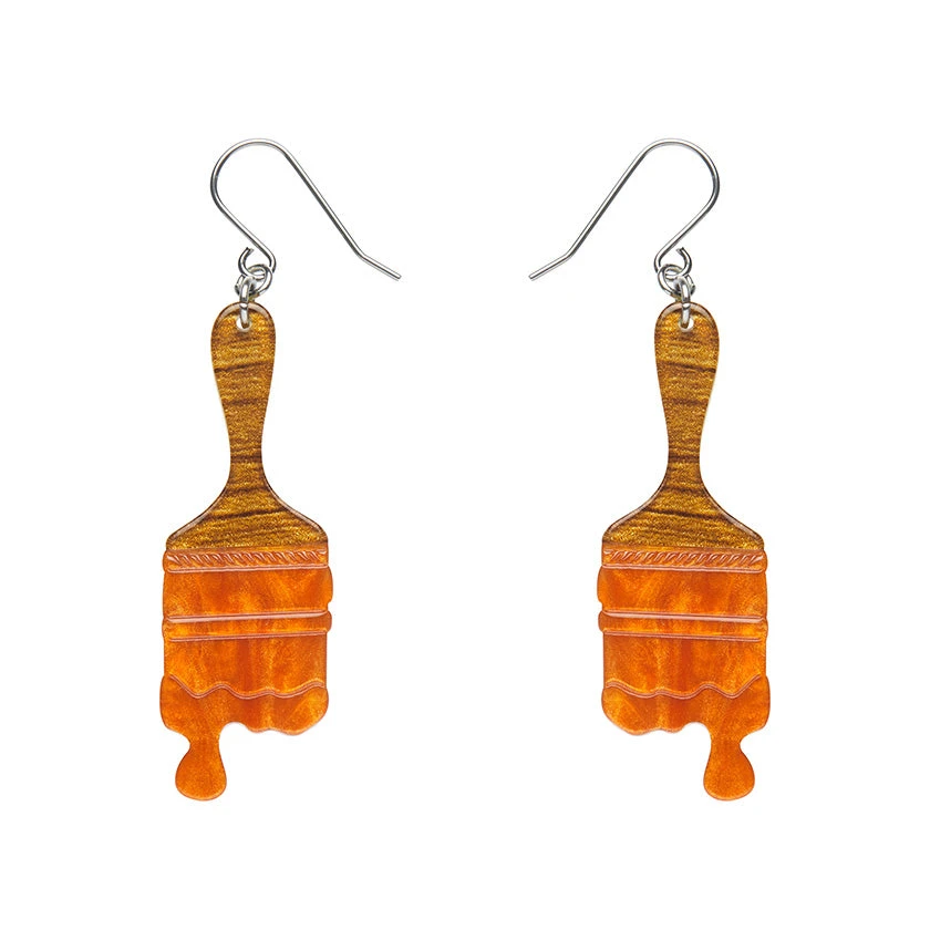 Paint Brush Ripple Drop Earrings by Erstwilder in Multiple Colors! Paint Brush Ripple Drop Earrings By Erstwilder In Multiple Colors! -MODERN MILLIE Shop EECK103PaintBrushRippleDropEarrings Orange 1
