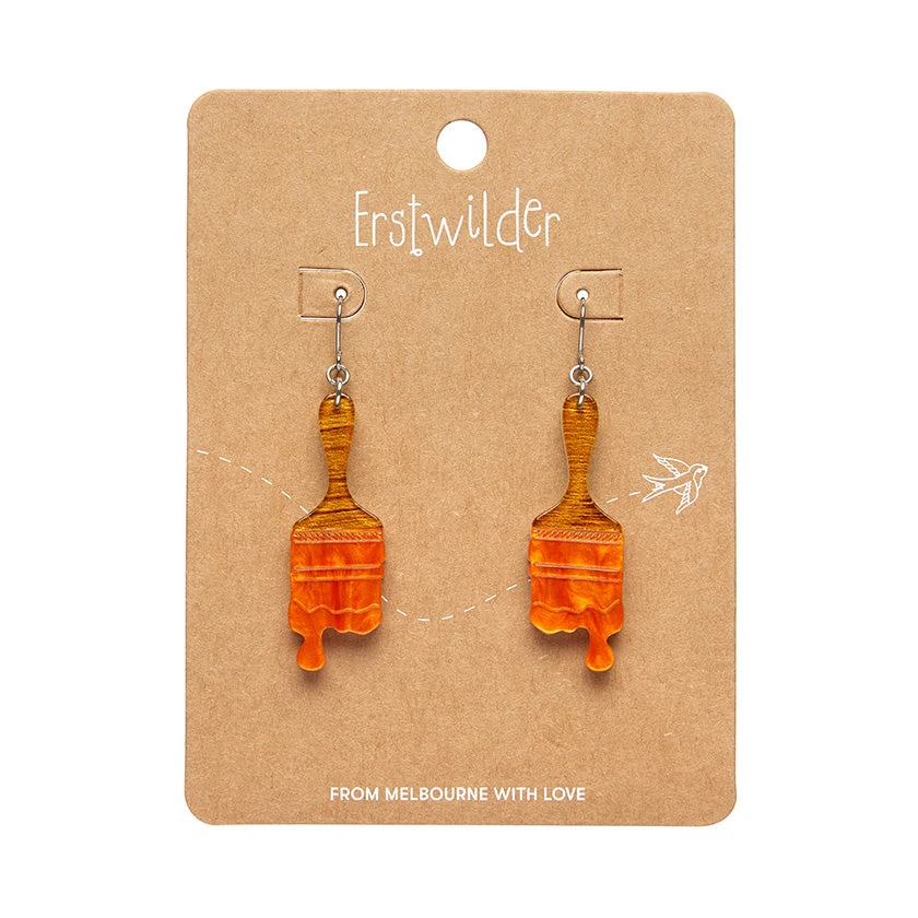 Paint Brush Ripple Drop Earrings by Erstwilder in Multiple Colors! Paint Brush Ripple Drop Earrings By Erstwilder In Multiple Colors! -MODERN MILLIE Shop EECK103PaintBrushRippleDropEarrings Orange 2