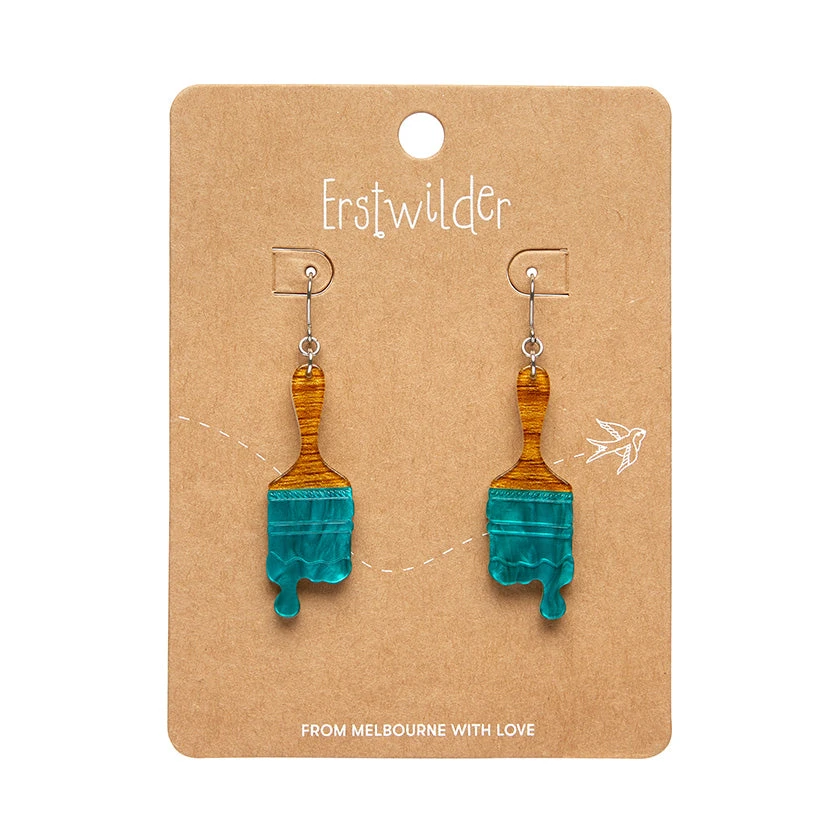 Paint Brush Ripple Drop Earrings by Erstwilder in Multiple Colors! Paint Brush Ripple Drop Earrings By Erstwilder In Multiple Colors! -MODERN MILLIE Shop EECK104PaintBrushRippleDropEarrings Teal 2