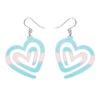 Heart Maze Drop Earrings By Erstwilder In Multiple Colors -MODERN MILLIE Shop EECS106HeartMazeDropEarrings Iridescent 1