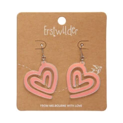Heart Maze Drop Earrings By Erstwilder In Multiple Colors -MODERN MILLIE Shop EECS106HeartMazeDropEarrings Iridescent 2