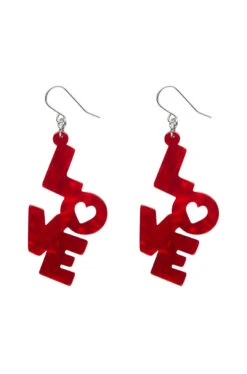 LOVE Drop Earrings By Erstwilder In Multiple Colors