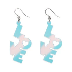 LOVE Drop Earrings By Erstwilder In Multiple Colors -MODERN MILLIE Shop EECS109LOVEDropEarrings Iridescent 1