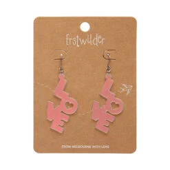 LOVE Drop Earrings By Erstwilder In Multiple Colors -MODERN MILLIE Shop EECS109LOVEDropEarrings Iridescent 2
