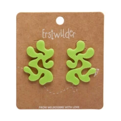 Coral Statement Stud Essential Earrings By Erstwilder In Multiple Colors -MODERN MILLIE Shop EECX108WHSStatementCoralStudEarrings Green 2