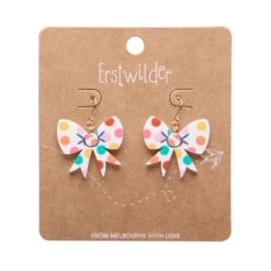 Polka Drop Bow Drop Essential Earrings By Erstwilder In Multiple Colors 5 Polka Drop Bow Drop Essential Earrings By Erstwilder In Multiple Colors -MODERN MILLIE Shop EEDA101PolkaDotBowDropEarrings White 2