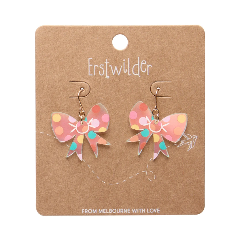 Polka Drop Bow Drop Essential Earrings by Erstwilder in Multiple Colors Polka Drop Bow Drop Essential Earrings By Erstwilder In Multiple Colors -MODERN MILLIE Shop EEDA105PolkaDotBowDropEarrings Iridescent 3