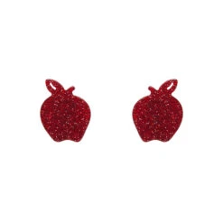 Apple Glitter Stud Earrings By Erstwilder Multiple Colors! -MODERN MILLIE Shop EE 066AG1EE08AppleGlitterResinStudEarrings Red 1