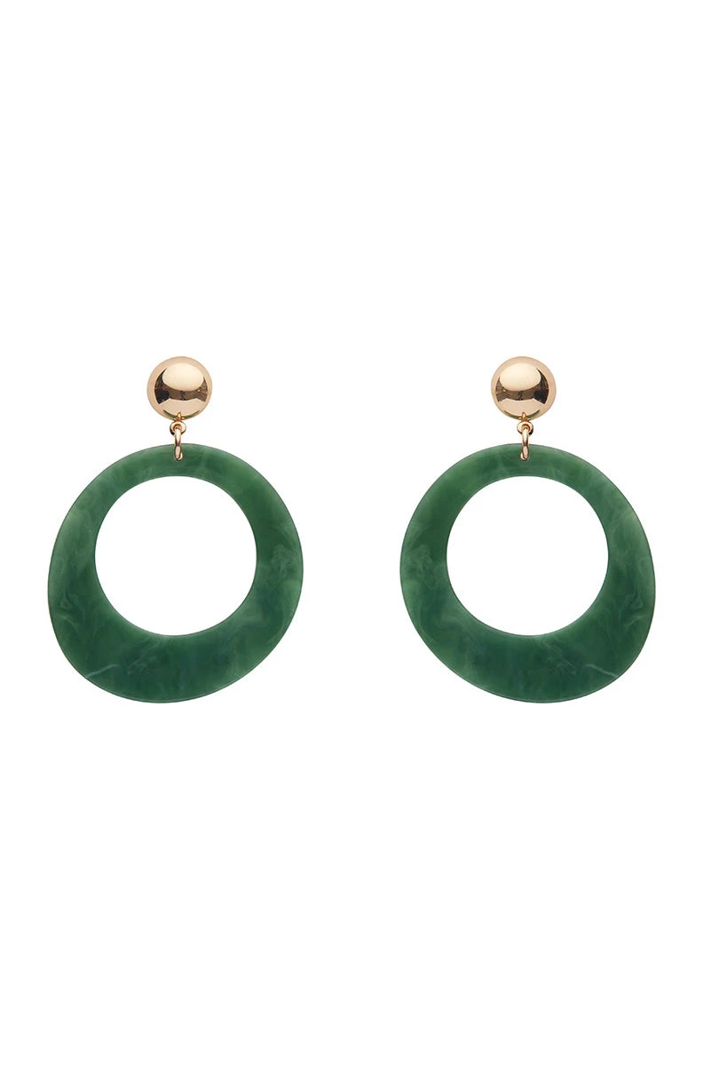 Circle Statement Essential Earrings by Erstwilder in Multiple Colors! Circle Statement Essential Earrings By Erstwilder In Multiple Colors! -MODERN MILLIE Shop EE 074AK1EE10StatementTexturedResinCircleDropEarrings Green 1