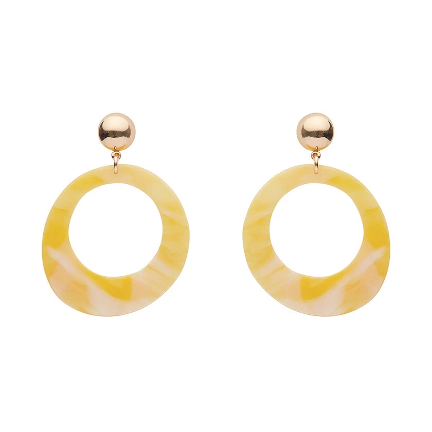 Circle Statement Essential Earrings by Erstwilder in Multiple Colors! Circle Statement Essential Earrings By Erstwilder In Multiple Colors! -MODERN MILLIE Shop EE 074AK1EE11StatementTexturedResinCircleDropEarrings Yellow 1