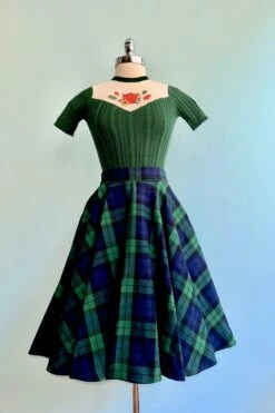 Black Watch Plaid Flannel Circle Skirt By Heart Of Haute -MODERN MILLIE Shop F025163B 012B 4D3A BA3F BD4F54528B1D