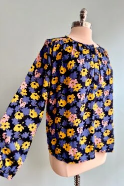 Blue And Pink Floral Top By Compania Fantastica -MODERN MILLIE Shop F2047729 4AC8 427C BD9D 831316B628A3