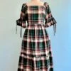 Green Plaid Square Neck Midi Dress -MODERN MILLIE Shop F4268ACF D25C 41AE 8C4C 033828133B3F