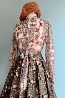 Butterfly And Floral Sheer Long Sleeve Top By Molly Bracken -MODERN MILLIE Shop F5904331 174E 42A0 9624 FACDBD5FA18F