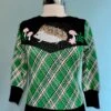 Final Sale Green Plaid And Hedgehog Pullover Sweater