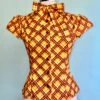Orange Plaid Estelle Tie-Neck Blouse By Heart Of Haute -MODERN MILLIE Shop F637BA89 9EC2 4564 8101 CFFC98EB5D8F