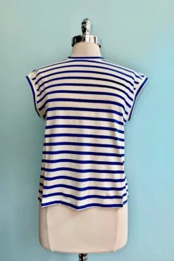 Blue And White Striped T-Shirt Top By Compania Fantastica