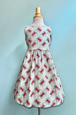 Kids Pink And Light Blue Bee Dress By Eva Rose