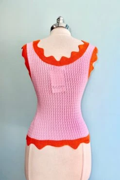 Pink And Orange Scalloped Pointelle Knit Tank Top 5 Pink And Orange Scalloped Pointelle Knit Tank Top -MODERN MILLIE Shop FAC17E58 3CB2 4177 B8F6 5E749EFD96B0