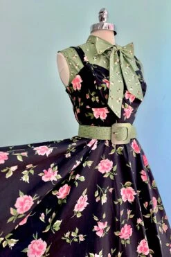 Sandi Beauty Queen Dress In Black & Pink Floral By Retrospec'd 7 Sandi Beauty Queen Dress In Black & Pink Floral By Retrospec'd -MODERN MILLIE Shop FC44D141 6165 4BA7 9962 8ECB4CF4C9F3