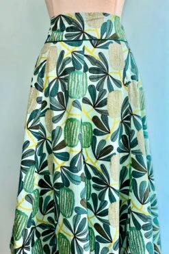 Mint Silk Flower Print Midi Skirt By Apsara -MODERN MILLIE Shop FD102FF8 61C5 400D AC12 0D39A09D4840