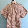 Pecan Stripe Button Down Balloon Sleeve Top -MODERN MILLIE Shop FD82F0D3 E319 4EAD B85C 906BB8D75F06