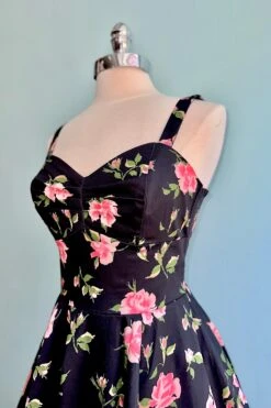Sandi Beauty Queen Dress In Black & Pink Floral By Retrospec'd 8 Sandi Beauty Queen Dress In Black & Pink Floral By Retrospec'd -MODERN MILLIE Shop FF30D85A BF05 4415 A0F2 980C2024714C