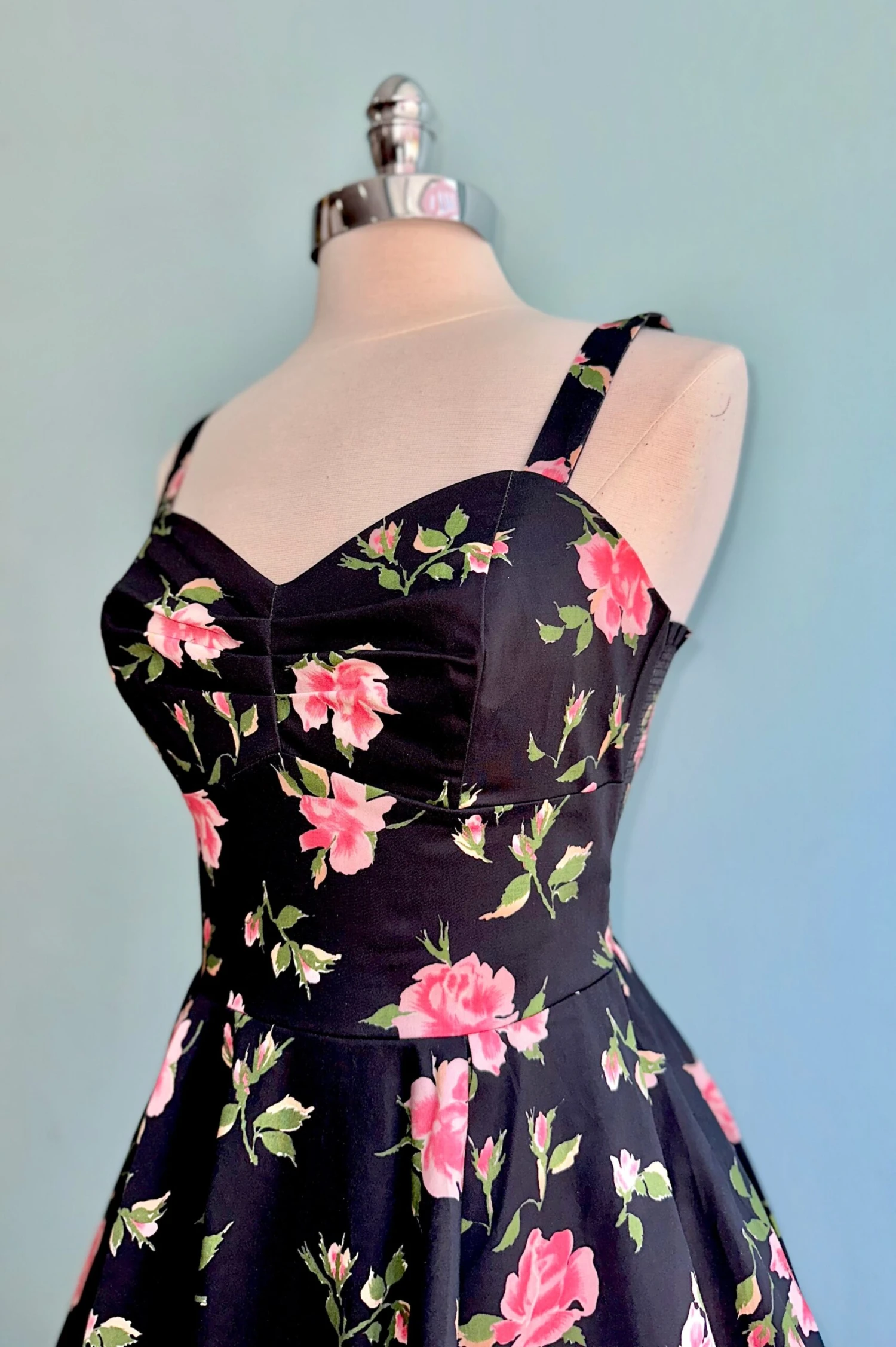 Sandi Beauty Queen Dress in Black & Pink Floral by Retrospec'd Sandi Beauty Queen Dress In Black & Pink Floral By Retrospec'd -MODERN MILLIE Shop FF30D85A BF05 4415 A0F2 980C2024714C scaled