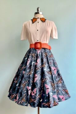 Mauve Nocturnal Moth Full Skirt By Eva Rose -MODERN MILLIE Shop FFA7AB38 9796 40A4 A97C 2C83ECC2B1F3