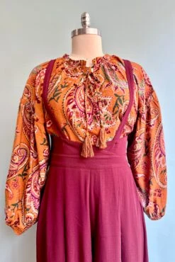 Toffee Paisley Print Long Sleeve Top -MODERN MILLIE Shop FFF7EBEF 40AC 4602 8A4E 33814143B674