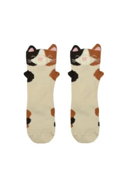 Kid's 3D Calico Cat Socks By Foot Traffic