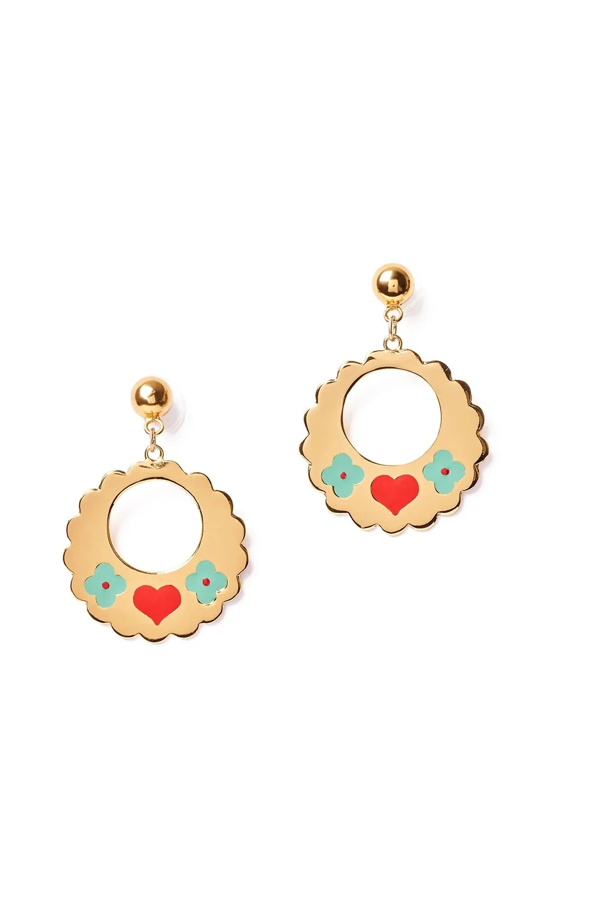 Love Bird Gold Colored Earrings by Splendette Love Bird Gold Colored Earrings By Splendette -MODERN MILLIE Shop GOLDGREENHOOPS