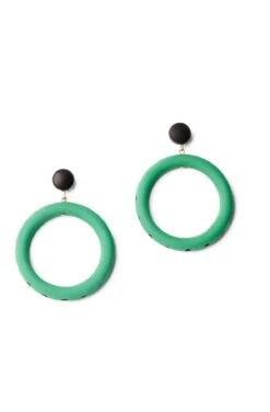 Large Sea Glass Matte Hoop Earrings By Splendette