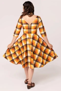 Darlene Orange Plaid Dress By Hell Bunny -MODERN MILLIE Shop H40425 DARLENE DRESS MLT 5 Large 0aedacff 6044 4869 a3b9 0325b3f695c7