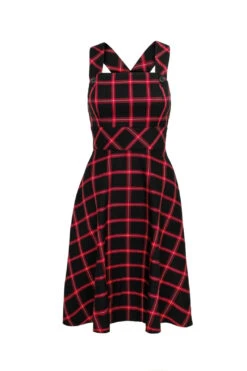 Red Plaid Janine Pinafore Dress By Hell Bunny -MODERN MILLIE Shop H40431 JANINE PINAFORE DRESS BKR 010 Large 684aaede d55b 493e ab20 c8d4feb8a9af
