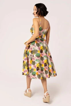 Benita Tropical Floral 50's Dress By Hell Bunny -MODERN MILLIE Shop H40462 BENITA DRESS BEI 004 Large 659af434 0e41 4651 b776 3e9559bf9864