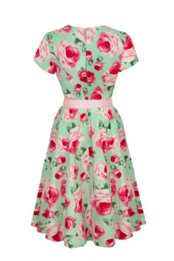 Camille Mint And Rose Floral Dress By Hell Bunny -MODERN MILLIE Shop H40472 CAMILLE DRESS 011 Large 55b71eb9 360c 424d a9a5 15bb395a2b32
