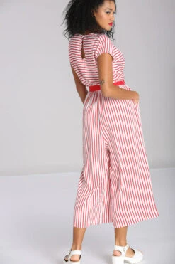 Ahoy Red Striped Jumpsuit By Hell Bunny 11 Ahoy Red Striped Jumpsuit By Hell Bunny -MODERN MILLIE Shop H50331 ahoy jumpsuit red 45