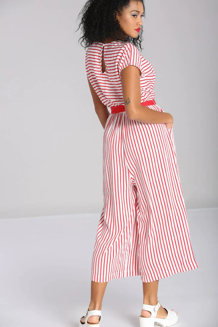 Ahoy Red Striped Jumpsuit by Hell Bunny Ahoy Red Striped Jumpsuit By Hell Bunny -MODERN MILLIE Shop H50331 ahoy jumpsuit red 45