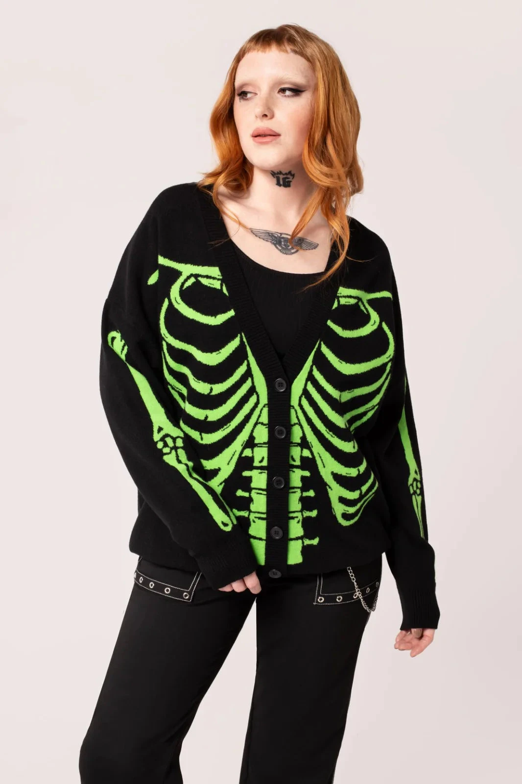 Oversized Skeleton Cardigan by Hell Bunny Oversized Skeleton Cardigan By Hell Bunny -MODERN MILLIE Shop H60257 SKELETON CARDIGAN BGR 002 Large b88369fd cc53 4419 8f84 cbb8c0fef0b4 Copy