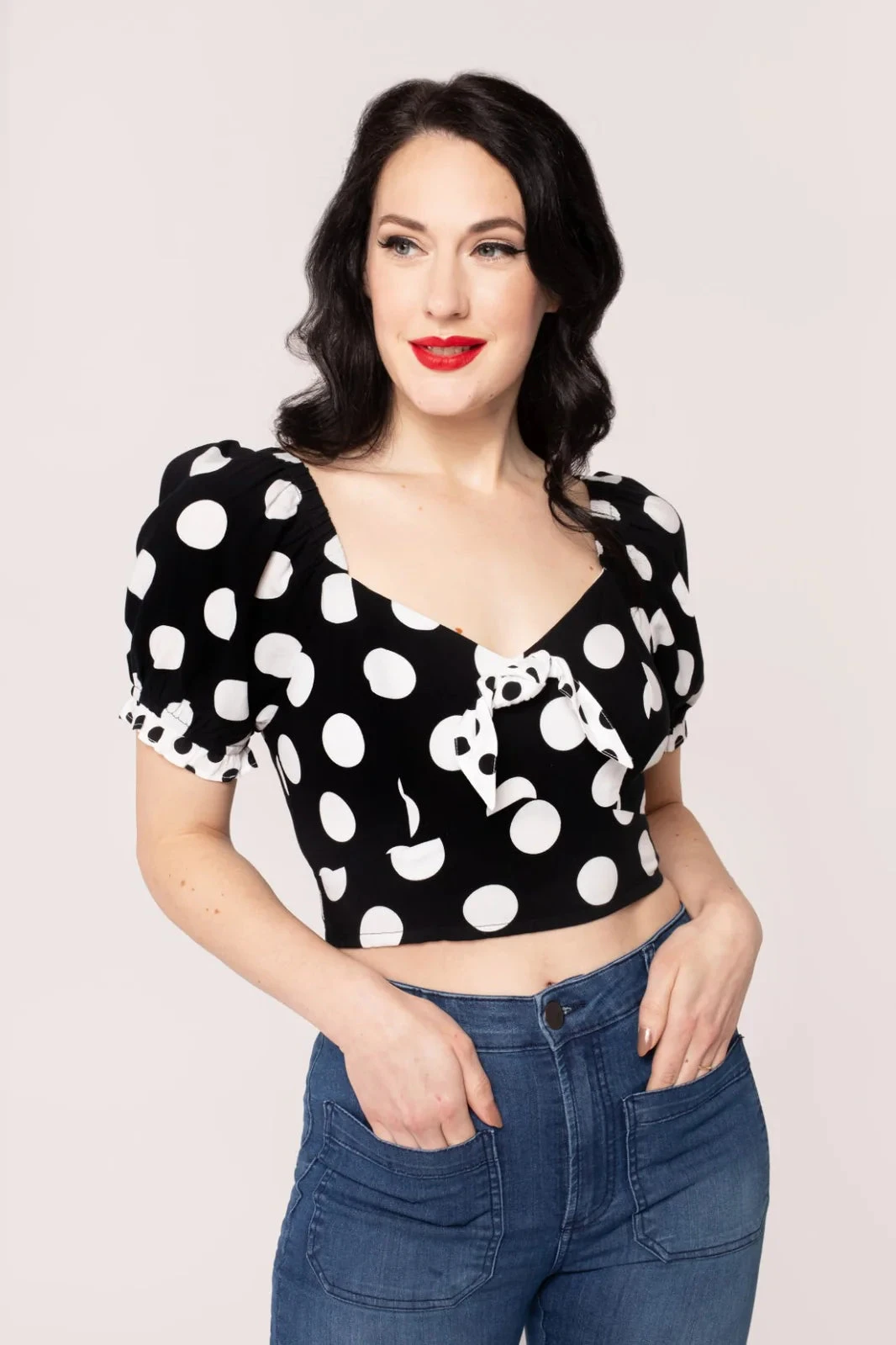 Dolores Polka-Dot Crop Top by Hell Bunny Dolores Polka-Dot Crop Top By Hell Bunny -MODERN MILLIE Shop H60308 Dolores Top 3 Large e96f83da 3d2c 4c70 9796 d82bc1207a42