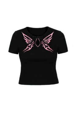 Butterfly Short Sleeve Kocho Knit Crop Top By Hell Bunny 12 Butterfly Short Sleeve Kocho Knit Crop Top By Hell Bunny -MODERN MILLIE Shop H60348 KOCHO TOP BLK 010 Large 2ccd8391 ea79 4405 8b2c 362b62b5d6e3