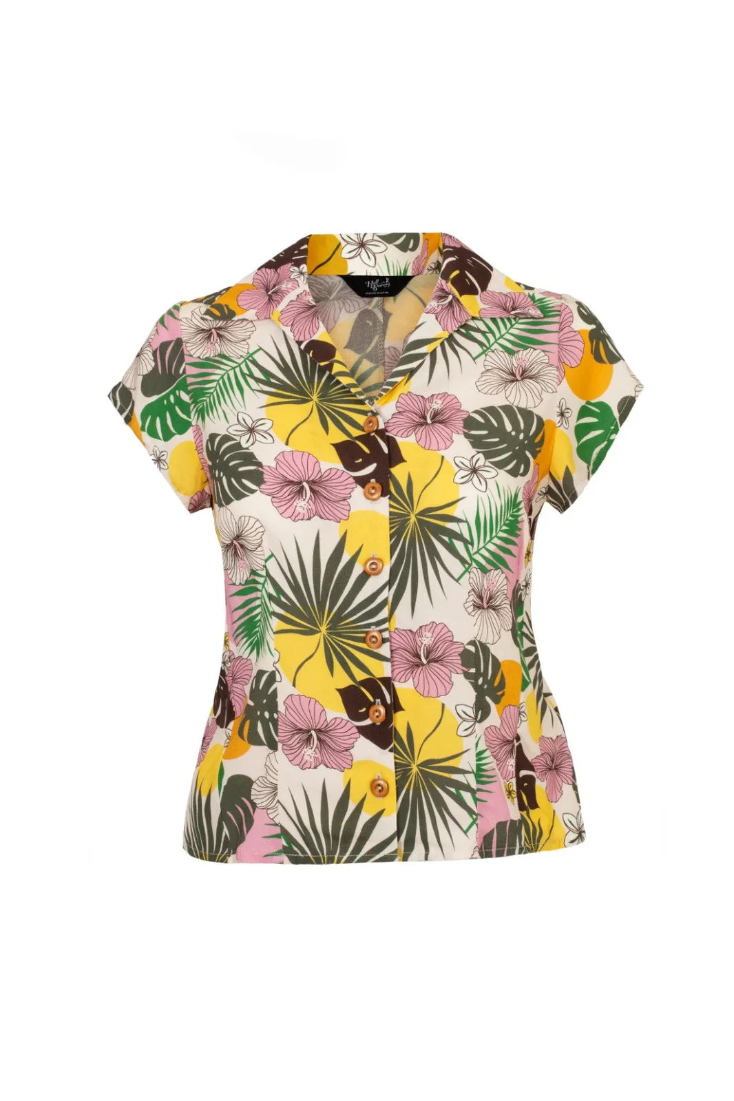 Benita Tropical Print Button Down Top by Hell Bunny Benita Tropical Print Button Down Top By Hell Bunny -MODERN MILLIE Shop H60360 BENITA BLOUSE 010 Large 726db230 fb7a 43bc 9ecf 327b1b8552aa