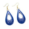 Indigo Heavy Carved Drop Earrings By Splendette
