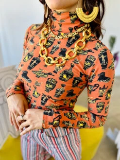 Turtleneck Top In Pots By Nooworks -MODERN MILLIE Shop IMG 7542