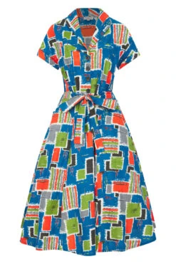 Cube Print Adam Dress By Love Ur Look London -MODERN MILLIE Shop LUL0006
