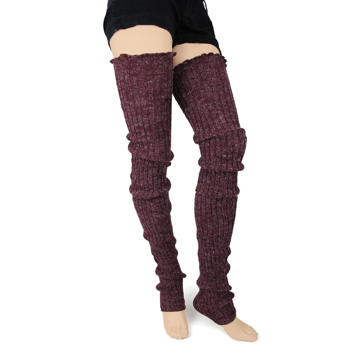 Super Long Leg Warmers in Multiple Colors by Foot Traffic Super Long Leg Warmers In Multiple Colors By Foot Traffic -MODERN MILLIE Shop LW120 burgundy long pop