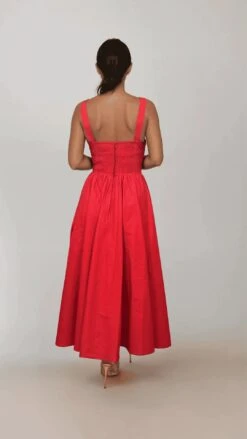 Red Lolita Midi Dress By Timeless London -MODERN MILLIE Shop Lolita Red Back