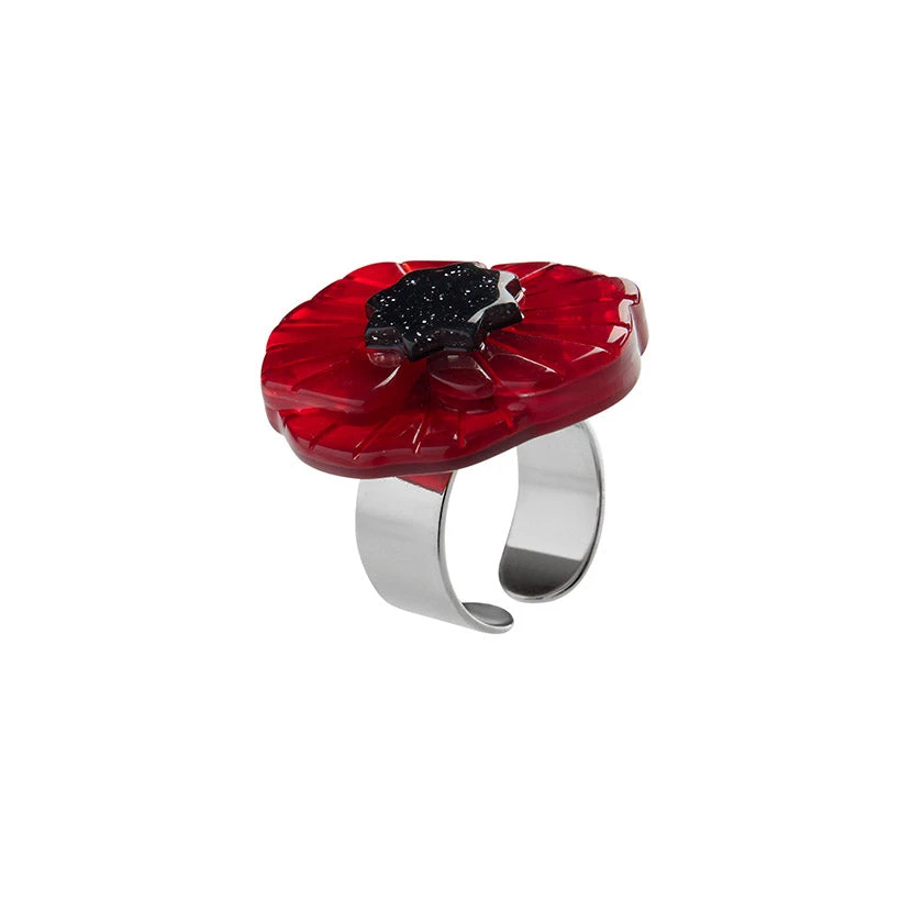Poppy Field Statement Ring by Erstwilder Poppy Field Statement Ring By Erstwilder -MODERN MILLIE Shop RI 0003AH2RG01PoppyFieldStatementRing 2