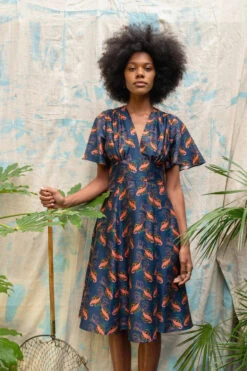 Navy Prawn Cocktail Rita Dress By Palava